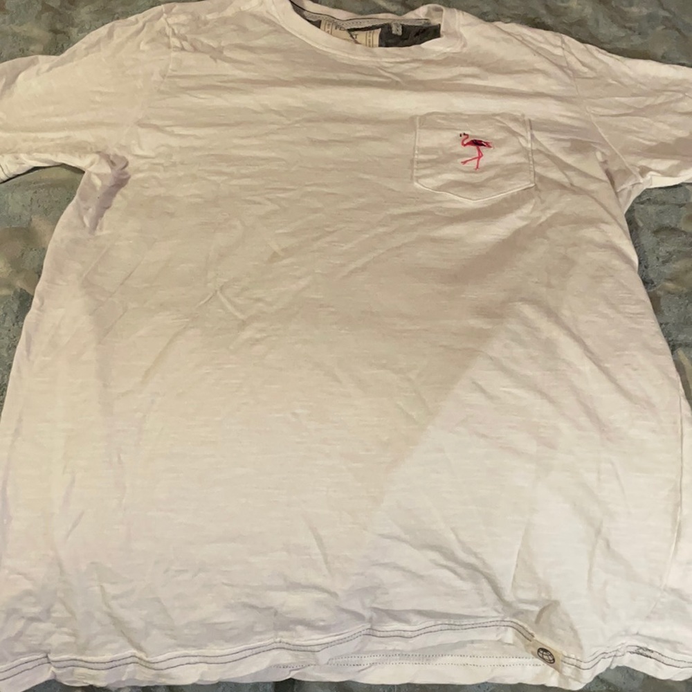 Men’s white flamingo T-shirt